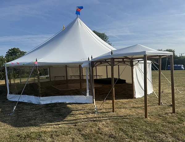 Sailcloth marquee with walkway in Essex